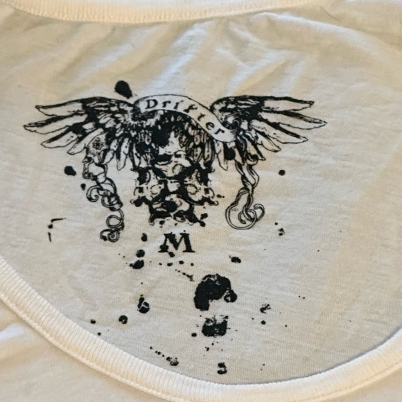 Vintage Y2K girly tee skull True Love grill Drifter Medium 1990 90s tattoo style - Picture 8 of 15